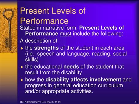 present levels social skills